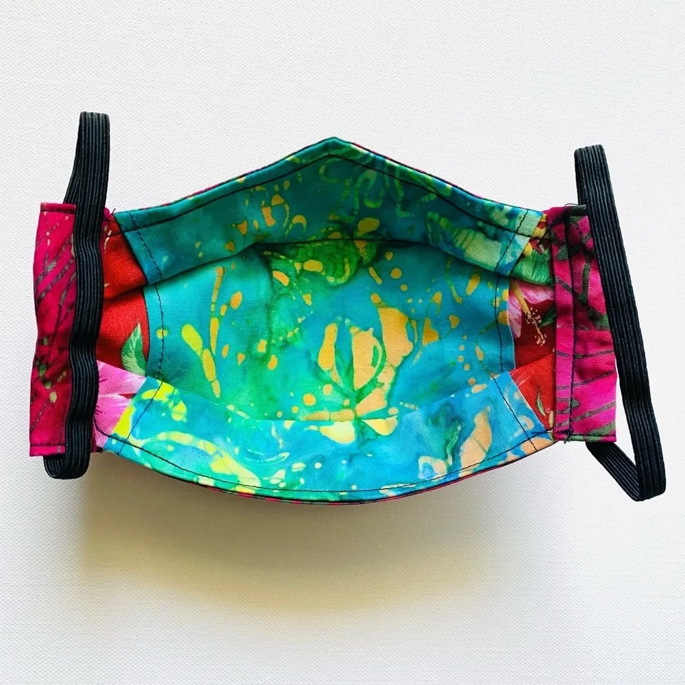 NEW Handmade Batik Monstera 3D Face Mask